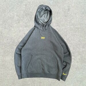 Nike FC Barcelona Hoodie Men's Size Large Gray Barca Logo Soccer‎ Pullover